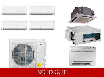 4 Zone, 20 SEER2, -21F, 11.8 EER, 8.6 HSPF, GREE Ductless Mini Split Heat Pump AC Four Room